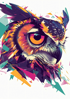 Abstract Owl Portrait