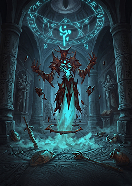 Demonic Summoning Ritual in Ancient Chamber