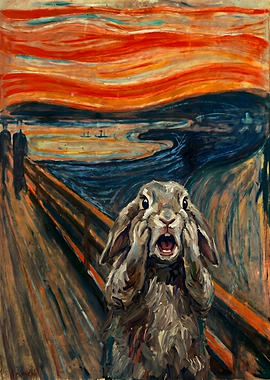 Screaming Rabbit in The Scream Painting