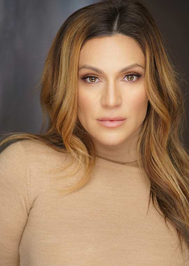 shoshana bean in beige turtleneck
