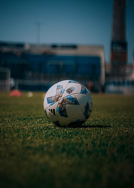 Soccer ball on a grassy field