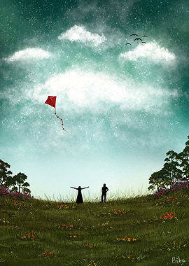 Let it Fly | Couple flying a kite in a field