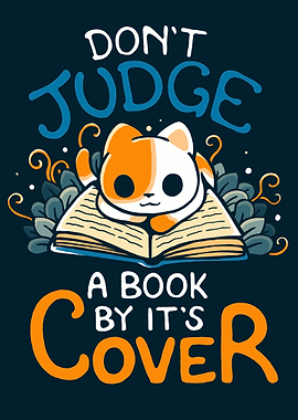 Cute Cat Reading a Book