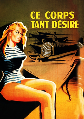 Vintage Movie Poster with Woman and Boats