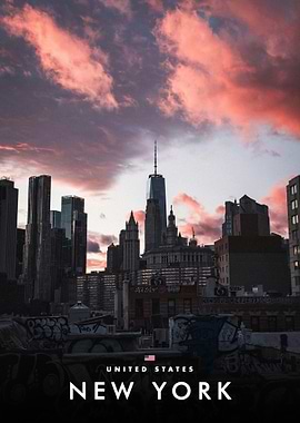 New York City Skyline at Sunset
