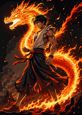 Fiery Dragon and Warrior