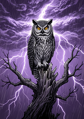 Owl in a Storm