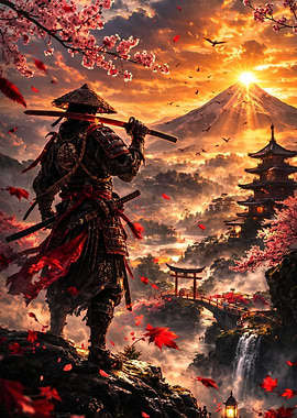 Samurai Warrior at Sunrise