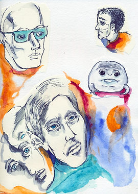 Watercolor Portrait Collage