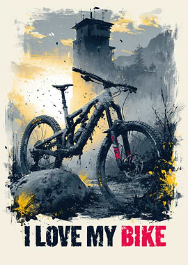 I Love My Bike Mountain Bike Art