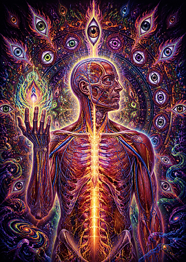 Anatomical Man with Cosmic Eyes