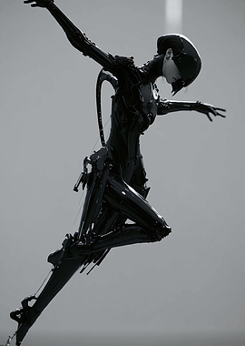 Futuristic Cyberpunk Robot Woman