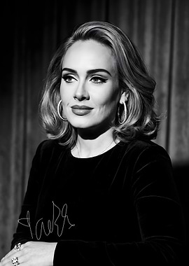 Adele in Black Velvet Dress