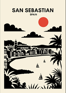 San Sebastian Travel Poster