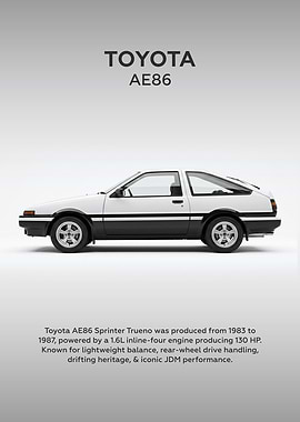 Toyota AE86 Sprinter Trueno Side Profil