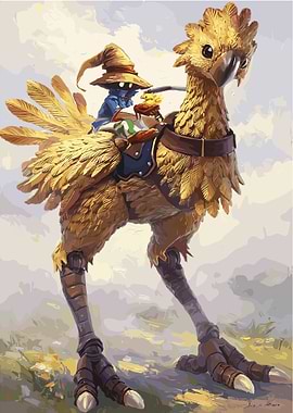 Vivi and Chocobo in a Field