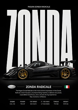 Pagani Zonda Radicale Poster