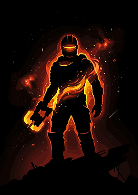 Fiery Space Marine Silhouette