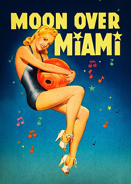 Moon Over Miami Pin-up Poster