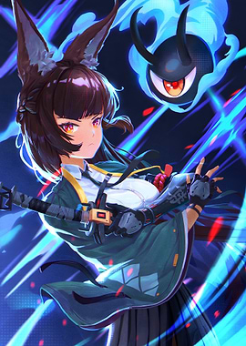Anime Girl with Fox Ears and Sword