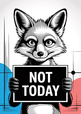 Fox Holding 'Not Today' Sign