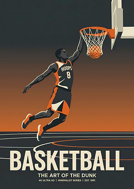 Basketball Player Dunking Poster