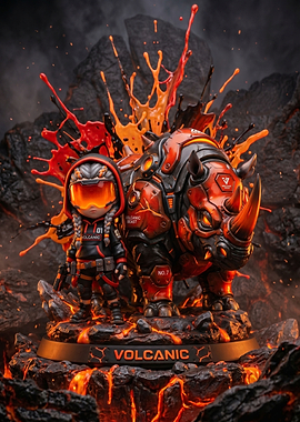 Volcanic Beast and Warrior