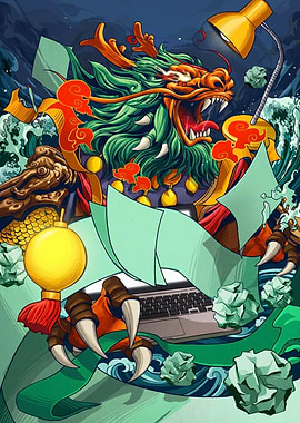 Dragon Overwhelmed by Work
