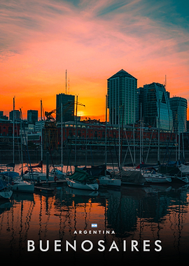 Buenos Aires Harbor at Sunset