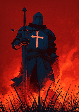Knight in Fiery Field