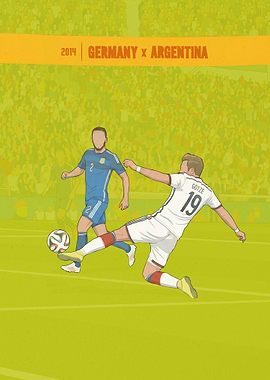 Germany vs Argentina 2014 World Cup Retro Art