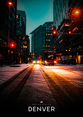 Denver Cityscape in Winter