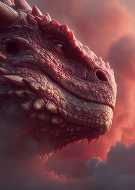 Close-up of a Red Dragon's Head