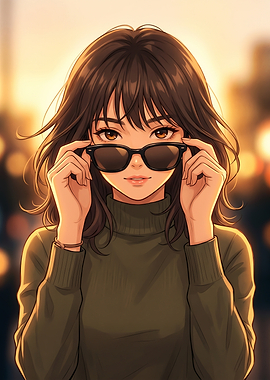 Anime Girl with Sunglasses