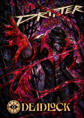 Drifter Wanted Deadlock Stained Glass Art