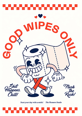 Funny Toilet Paper Character Poster