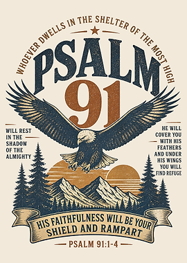 Psalm 91 Eagle Mountains Christian Art