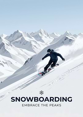 Snowboarding in the Mountains