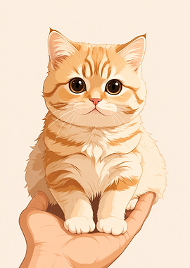 Cute Orange Tabby Kitten on Hand