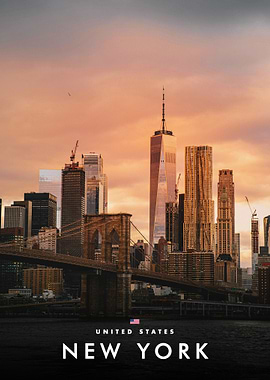 New York City Skyline at Sunset