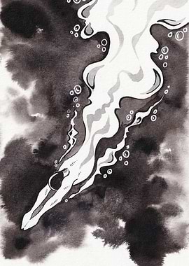 Swimmer in Dark Water