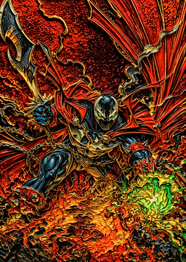 Spawn in Fiery Battle