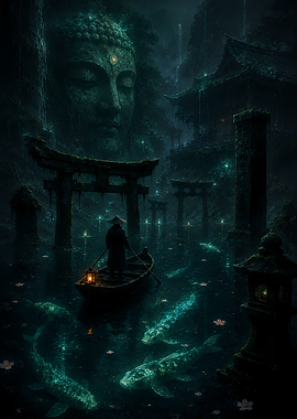 Mystical Asian Water Scene