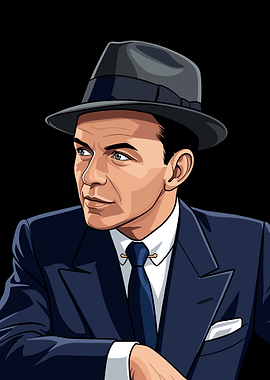 Frank Sinatra in a Fedora and Suit