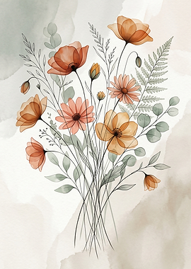 Watercolor Floral Arrangement