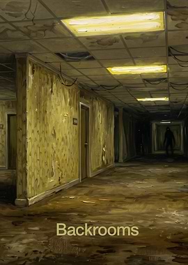 The Backrooms Hallway Painting