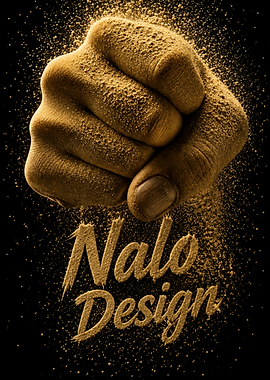 Fist with Gold Dust and Text