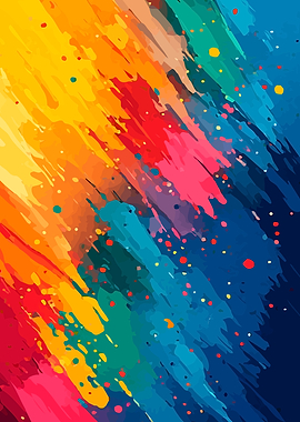 Abstract Colorful Paint Splatter Background