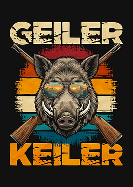 Cool Boar with Guns and Sunset Geiler Keiler
