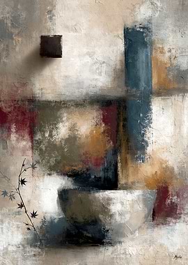 Wabi-Sabi Abstract Modernism No. 02 – Offering Bowl Wall Art